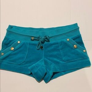Bird by Juicy Couture Teal Shorts with Gold Details